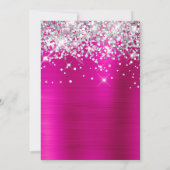 Silver Glitzer Ballon Hot Pink 21. Geburtstag Einladung (Rückseite)