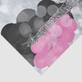 Silver Glitzer & Balloons Paris Eiffel Tower Party Seidenpapier (Ausschnitt)