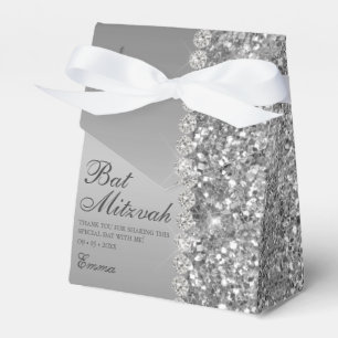 Silver Glitzer Bat Mitzvah Geschenkschachtel
