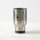 Silver Glitzer Beagle Downer und Proud Monogram Reisebecher (Mittel)
