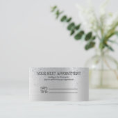 Silver Glitzer Beauty Salon Terminkarte (Stehend Vorderseite)