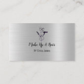 Silver Glitzer Beauty Salon Terminkarte (Rückseite)