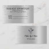 Silver Glitzer Beauty Salon Terminkarte (Vorne/Hinten)