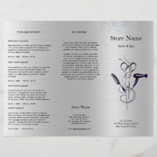 Silver Glitzer Beauty Salon Trifold Bruchure
