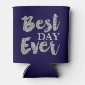 Silver Glitzer Best Day Ever Gastgeschenke Hochzei Dosenkühler (Vorderseite)