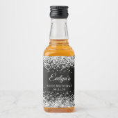 Silver Glitzer Black 40. Geburtstag Alkoholflaschenetikett (Vorderseite)