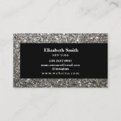 Silver Glitzer Black Business Card Visitenkarte (Rückseite)