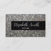 Silver Glitzer Black Business Card Visitenkarte (Vorderseite)