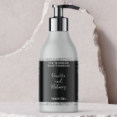Silver Glitzer & Black Cosmetics Flasche Rechteckiger Aufkleber