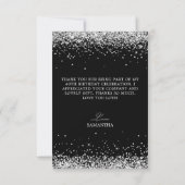 Silver Glitzer Black Elegant 40. Geburtstag Dankeskarte (Rückseite)