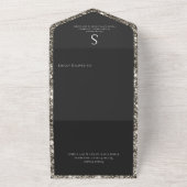 Silver Glitzer & Black Glam Modernes Abendessen All In One Einladung (Außenbereich)