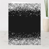 Silver Glitzer Black Happy Jubiläum Karte (Rückseite)