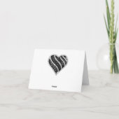 Silver Glitzer Black Heart Dankeschön Karte (Rückseite)