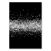 Silver Glitzer Black Individual Name Platzkarten Tischnummer (Rückseite)