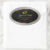 Silver Glitzer Black Product Labels Ladybug Leaf Ovaler Aufkleber (Tasche)