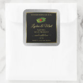Silver Glitzer Black Product Labels Ladybug Leaf Quadratischer Aufkleber (Tasche)