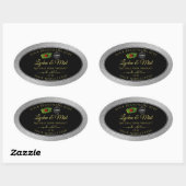 Silver Glitzer Black Product Labels Ladybug Logo Ovaler Aufkleber (Blatt)