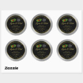 Silver Glitzer Black Product Labels Ladybug Logo Runder Aufkleber (Blatt)