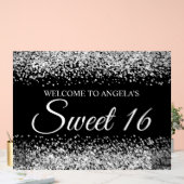 Silver Glitzer Black Sweet 16 Acrylschild (Hochzeit)