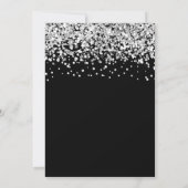 Silver Glitzer Black Sweet 16 Einladung (Rückseite)