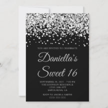 Silver Glitzer Black Sweet 16