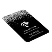 Silver Glitzer Black WiFi-Netzwerk und Kennwort Magnet (Rechte Seite)