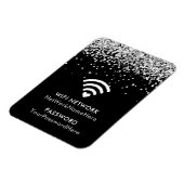 Silver Glitzer Black WiFi-Netzwerk und Kennwort Magnet (Linke Seite)