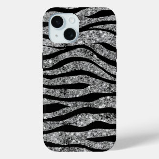 Silver Glitzer & Black Zebra Streifen Case-Mate iPhone Hülle