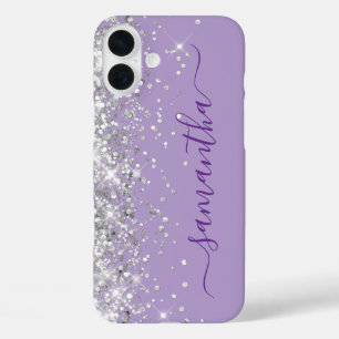 Silver Glitzer Blasses Lila Girl Signature iPhone 16 Plus Hülle