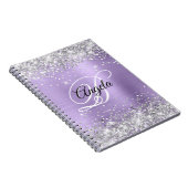 Silver Glitzer Blasses Lila Metallisches Extravaga Notizblock (Rechte Seite)