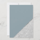 Silver Glitzer Blau ändern Sie das Datum erneut ve Save The Date (Rückseite)