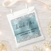 Silver Glitzer Blue Foil Baby Dusche Vielen Dank Geschenktütchen (Ausgeschnitten)