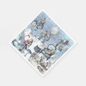 Silver Glitzer Blue Ice Alice im Wunderland Serviette (Ecke)