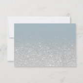 Silver Glitzer blue ombre Skript meine Bridesmaid Einladung (Rückseite)