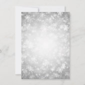 Silver Glitzer Blue Ribbon Weihnachtsfeiertag Einladung (Rückseite)