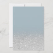 Silver Glitzer Blue-Star-Mond-Wolke Babydusche Einladung (Rückseite)