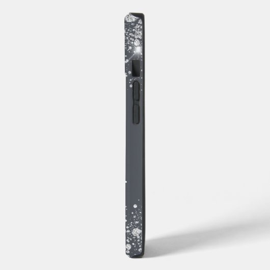 Silver Glitzer Blume burgundname Case-Mate iPhone Hülle (Rückseite / Links)