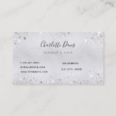 Silver Glitzer Blumenmaske Schönheit Visitenkarte (Rückseite)