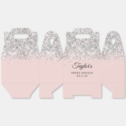 Silver Glitzer Blush 16 . Geburtstag Geschenkschachtel (Ungeklappt)
