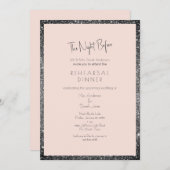 Silver Glitzer Blush dazzised the Night Before II Einladung (Vorne/Hinten)