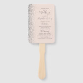 Silver Glitzer Blush Pink Hochzeitsprogramm Fächer (Vorderseite)