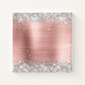 Silver Glitzer Blush Rose Foil Monogramm Zeichnend Notizblock (Rückseite)