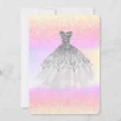 Silver Glitzer Bokeh Dress Ombre Brautparty Einladung (Rückseite)