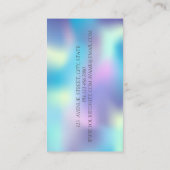 Silver Glitzer Bokeh, Gitarre, Blue Holographic Visitenkarte (Rückseite)