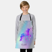 Silver Glitzer Bokeh Holographic Unicorn Schürze (Getragen)
