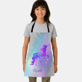 Silver Glitzer Bokeh Holographic Unicorn Schürze (Insitu)