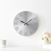 Silver Glitzer Bold Roman Numerals Radial Ombre Große Wanduhr (Zuhause)