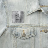 Silver Glitzer Border and Foil Logo Namensschild (Beispiel)