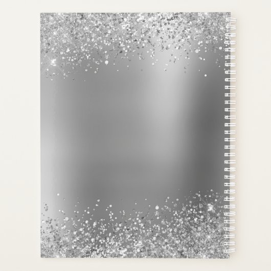 Silver Glitzer Boss Lady CEO Monogram Planer (Rückseite)