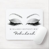 Silver Glitzer Branding Beauty Gray White Lashes Mousepad (Mit Mouse)